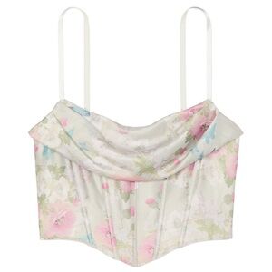 Victoria’s Secret satin floral draped corset top
